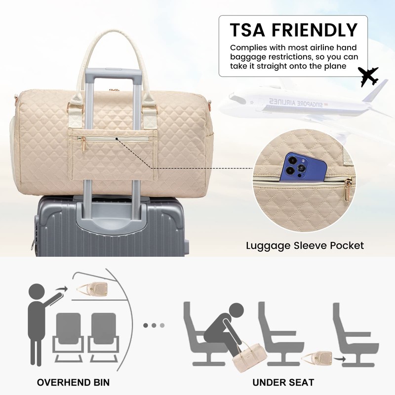 LOVEVOOK Travel Duffle Bag, Weekender Bags for Women with Shoe