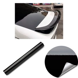 Gahlmot - Vinil Automotriz Negro Gloss Wrap Película Profesional Flexible Impermeble - Vinil Autoadherible Antiburbujas 30 X 150 Cm Alta Calidad Liberación de Aire Fácil de Instalar