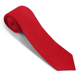 Puistr 63'' XL Men's Ties Extra Long Solid Pure Color 3.35" (8.5CM) Necktie Big and Tall Red Ties For Men + Gift Box
