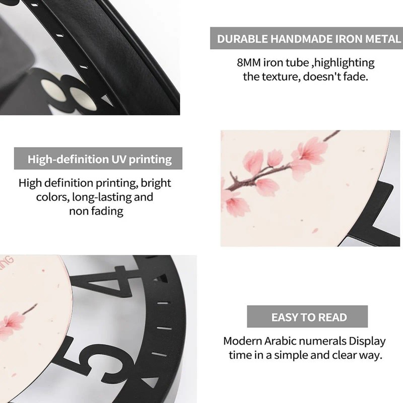 25cm Circular Iron Wall Clock with a Desert Mesassheet size: