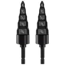 SYCOOVEN Swaging Tool Drill Bit Set, 5 in 1 Air Conditioner Copper Pipe Expander Multifunction Copper Pipe Flaring Tool Copper Tubing Tool with 1/4, 3/8, 1/2, 5/8, 3/4 Bits(black)