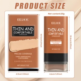 2-in-1 Natural Foundation Stick Eraser with Foundation Brush 20 G Multifunctional Foundation Stick Matte Cream Foundation Portable Lightweight Even Skin Tone Suitable for All Skin Types