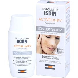 ISDIN FotoUltra Active Unify SPF 50+ Brightens and Unifies Skin Tone Sun Cream with Triple Whitening Effect 50ml