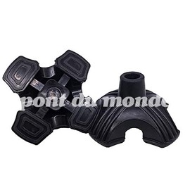(pont du monde) 杖先ゴム 杖 つえ ステッキ 介護 安定 替えゴム 滑り止めゴム (4本足 19mm 黒)