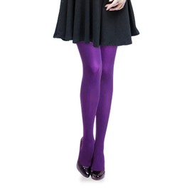 Glossy Colored Tights, 80 Denier, Party, Cosplay, Fancy Dress (Compatible with Yuu Packets) - purple berry