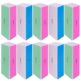 4 Way Nail Buffer Block (10 Pcs), Nail Shine Buffers Blocks Files for Natural and Acrylic Nails Smoother Buffing Block Polisher Fingernail File Buffer