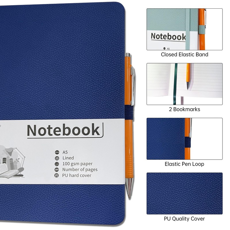 Mlife Notebook Lined A5, Journal Book with 200 Pages, Premium