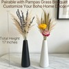 2‑Pack Shatter‑Resistant Vase Set with Natural Dried Flowers, Black and