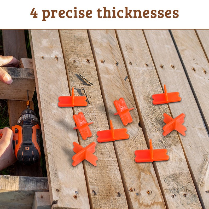 8 Pcs Deck Spacers, 4 Thicknesses Deck Board Spacers (1/16",