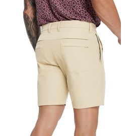 MICHEL ROUEN Mens Golf Shorts Performance Lightweight Water-Resistant Flat Front Pockets Casual Mens Shorts 7 Inch