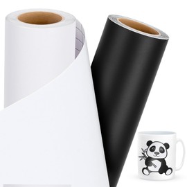 ilmagine Vinyl Matte Permanent Vinyl for Cricut - 2 Rolls of 12'' x 20 FT Black and White Adhesive Vinyl for All Cutting Machines, Silhouette, Cameo