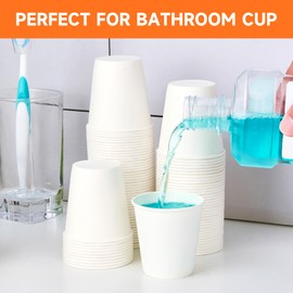METAPRINT [300 Count 3 oz Disposable Mouthwash Cups, Small Paper Cups, Bathroom Paper Cups, Ideal for Parties and Everyday Use
