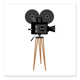 CafePress Film Reels Camera Movie Square Car Magnet 3 X 3 Square Car Magnet, Magnetic Bumper Display