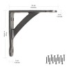 EDUWURXS Industrial Cast Iron Penny Gallow Shelving Brackets Pack of