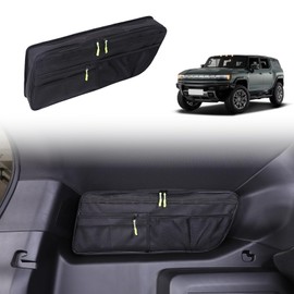 Aotumcer Car Trunk Organizer for 2024 2025 2026 2027 Hummer EV SUV Accessories,Trunk Side Window Storage Bag with Zipped Lid,Large Capacity Stable Collapsible Rear Trunk Organizer (Left Side)