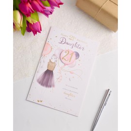 21st Birthday Card for Daughter - Daughter 21st Birthday Card - Daughter Birthday Card - Birthday Card for Her - Lovely Message Inside