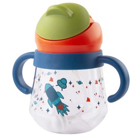 Qshare Sippy Cup for Baby 6 Months+,Toddlers Cups with Straw and Handles,Non-Spill Baby Drinks Water Bottles,BPA Free,Weighted Straw Cups Trainer Cup for Babies,260ml