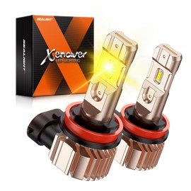 SEALIGHT H10 LED Fog Light Bulbs Yellow, 13000LM 600% Brightness H8 LED Fog Bulb, 3000K Amber Strong Penetration, Play and Plug, Pack of 2