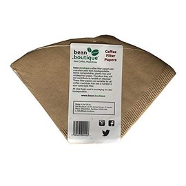 Bean.boutique Coffee Filter Papers/Cones, Plastic Free, Compostable, Unbleached Paper, Biodegradable, Size 4, 4 Cup, 40