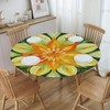 YGPARK Green Mandala Fitted Round Tablecloth with Elastic Edge Waterproof