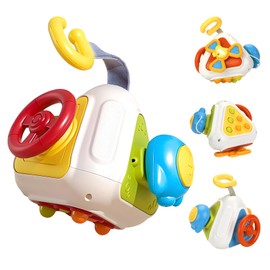 SHTALHST 4-in-1 Montessori Motor Skills Toy, Montessori Toy from 1 Year, Baby Motor Skills Toy, Sensory Toy Baby, Motor Skills Toy from 1-3, Stable Triangle Cube, Unbreakable