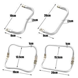 BOFUNX 2 Pieces Bag Closure Frame Aluminium Kiss Clasp Purse Clutch Bag Purse Handles Frame Bag Hanger for Sewing 2 Size 2 Shapes
