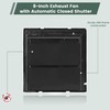 Fanspex 8" Shutter Exhaust Fan, 310CFM Window or Wall Mount