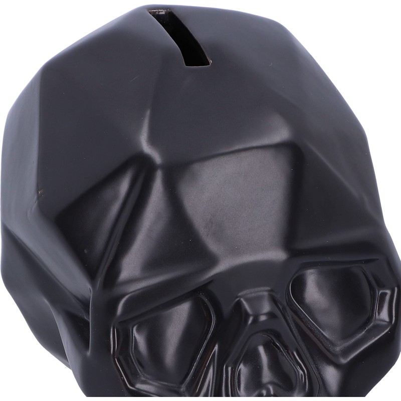 Nemesis Now Geometric Skull Money Box, Ceramic, Black