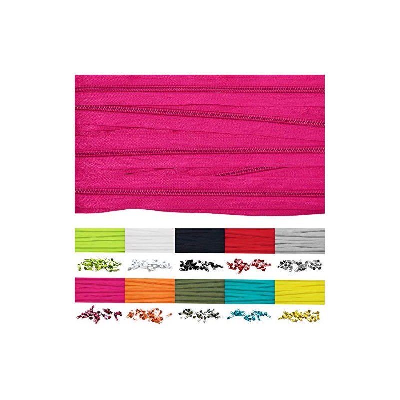 5 m Continuous Zip 5 mm with 10 Zip Continuous