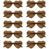 NACHLYNN 10 Pairs Brown Heart Sunglasses Women Rimless Heart Shaped
