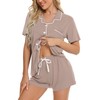 SWOMOG Womens Pajamas Set Button Down Soft Modal Short Sleeve