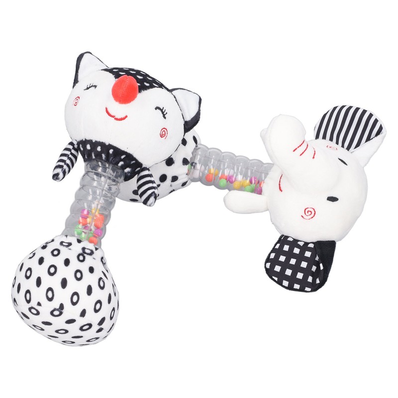 2pcs Baby Hand Rattle Toys Cartoon Stuffed Animal Shaped PP