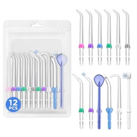 12 cabezales de repuesto para Waterpik: el juego viene con 12 piezas de accesorios de repuesto codificados por colores para Waterpik, incluye 6 puntas de chorro clásicas, 1 punta para cazador
