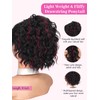 Isaic Curly Ponytail Extension,Drawstring Ponytail for Black Women 8 Inch,Synthetic
