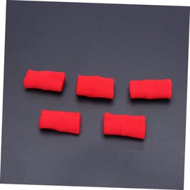 IWOWHERO 5pcs Elastic Finger Guards Durable Protective Covers for Basketball Sports Soft Breathable Design for Finger Joint Injury Prevention Fit Red