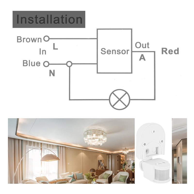 Gavigain DC9-24V Motion Sensor Switch, Waterproof Tunable Infrared Sensor Human