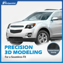 KarSpareHub Headlights W/Bulbs for 2010-2015 Chevy Equinox LS/LT Model Headlamp Replacement Driver & Passenger Side