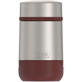 Thermos Guardian Stainless Steel Insulated Food Jar With Folding Spoon 530ml, Steel/Red
