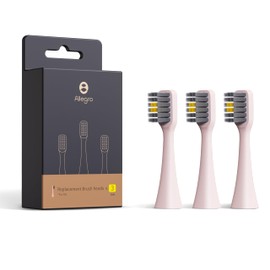 Allegro M1 Electric Toothbrush Replacement Heads (Rose Gold-Soft),3 Pack