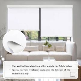 Sunoff Cordless Blackout Roller Shades Blinds for Windows Free-StopPull Down Room D