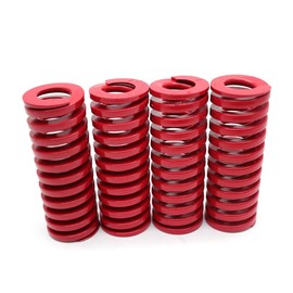 Sydien 4 Pcs 30mm OD,80mm Free Length Steel Tubular Section Medium Heavy Duty Die Spring Compression Spring Red，38% Maximum Compression