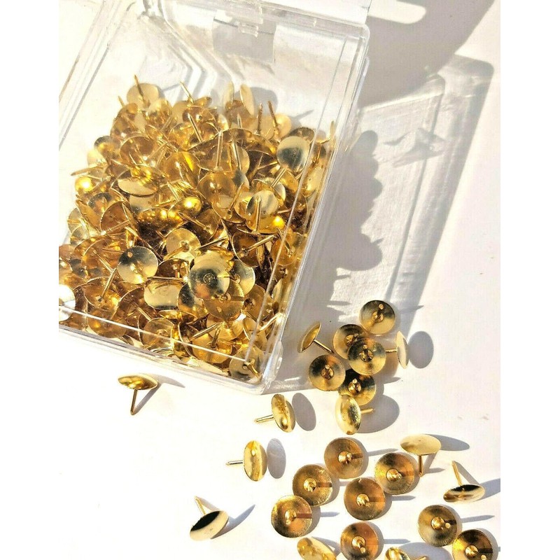 JKG® 300 x METAL DRAWING PUSH PINS - GOLD NOTICE