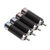 4Pcs RCA Sound Plug Carbon Fiber Chrome 8mm Wire Diameter