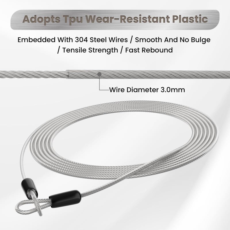 BaYiToo 9.84FT 3mm Stainless Steel Security Cable, Safety Cable Luggage