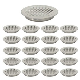 Flat Circular Air Vent Includes Stainless Steel Mesh Hole for Cabinet Bathroom Office Kitchen Ventilation Pack of 20