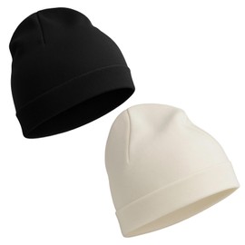 2 PCS Skull Caps for Men, Skull Cap, Beanie Beanie Running Hat Stylish and Comfortable Men’s Skull Cap Perfectly Fitted Skull Caps for Men Sport Running Cap Winter Warm for Women (Black and White)