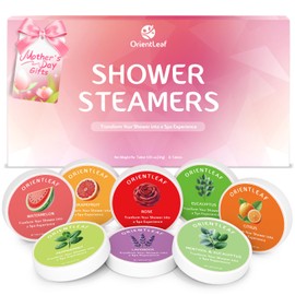 ORIENTLEAF OrientLeaf Shower Steamers Aromatherapy, Mothers Day Gift, 8 Pcs Stress Relief Shower Bombs, Self Care & Relaxation Gifts for Mom, Birthday, Christmas Gifts, White Elephant Gifts for Women and Men