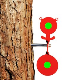 WINGSWINMAX 2.5”Bear Clay Ball Slingshot Target Also for Airsoft, Hanging on Trees 360° Spinner Screwed-Type Steel Plinking Bullseye Red/Black/White Optional(Red)