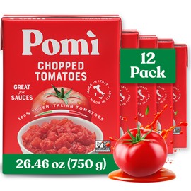 Pomì Chopped Tomatoes 26.46oz (Pack of 12) - Non-GMO, Gluten-Free, BPA-Free - 100% Fresh Italian Tomatoes for Sauces, Pasta & Pizza, Canned Tomatoes Alternative