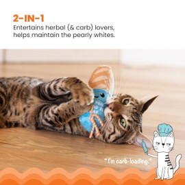 Catstages Loaf Kicker Catnip Toy and Dental Toy for Cats Bread Themed Funny Catnip Stuffed Kicker Toy, Tan